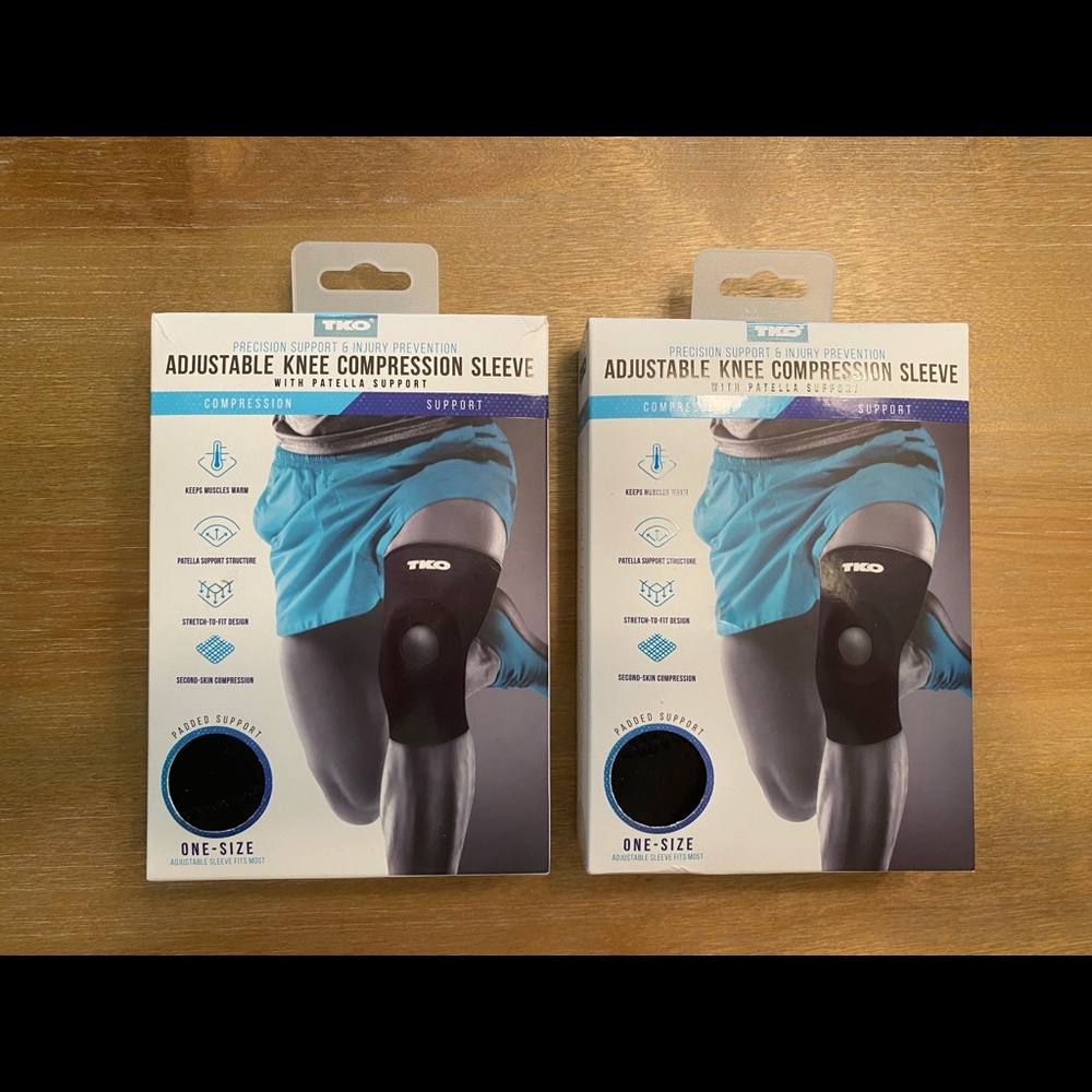 TKO adjustable knee compression sleeves - set of 2